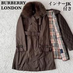 バーバリーロンドン　ダウンジャケット　キルティングコート　ノバチェック　ファー BURBERRY LONDON バーバリーロンドン キルティング ダウン