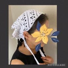 ハンドメイド 手編み ショール　三角ショール　バブーシュカ レース編み
