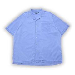 古着 90s polo by ralph lauren 半袖 開襟シャツ 青