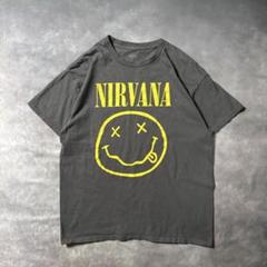 Q18 古着90s NIRVANAバンドTシャツ　スマイリーフェイス　フェード