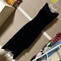 レトロ古着 ベロア ノースリーブ 黒いワンピース ヴィンテージ 古着のサムネイル