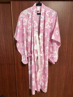 ■美品■花柄ピンク浴衣 130 藤桂