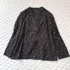 ①詩仙堂 タムラヒトシ ちりめんノーカラージャケットF黒×白②③