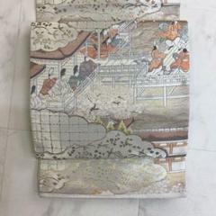 袋帯 六通 厳島舞楽文様 平安 人物 金糸 逸品