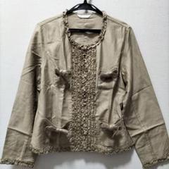 【未使用】ピンクハウス ピンクベージュ ピコフリル ピンタック使い ジャケット ピンクハウス ピンクベージュ ピコフリル ピンタック使い