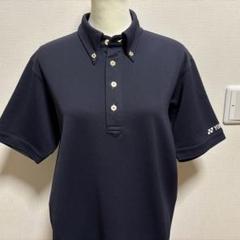 ヨネックス美品！メンズボタンダウンポロシャツサイズＬ【カラー濃いネイビー】