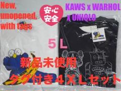 4XL☆新品☆UNIQLO×KAWS＋WARHOL カウズ+ウォーホル 2枚5