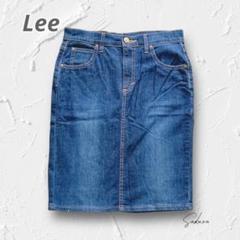 Y4103【Lee】ストレッチデニムタイトスカート ブルー M 日本製 着回し