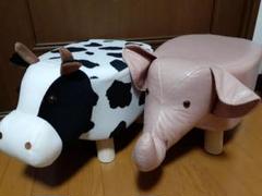 アニマルスツール　ゾウ＆ウシ
