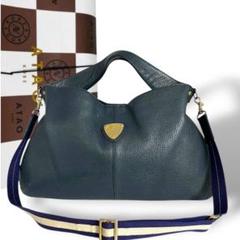 現行 未使用級 アタオ チヴィ 2way ショルダーバッグ ハンドバッグ レザー 極美品】ATAO チヴィ 2Way バッグ 黒 レザー ショルダーバッグ