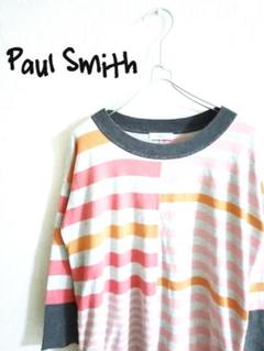 D222043 Paul Smith 7分袖 ボーダー ニットカットソー