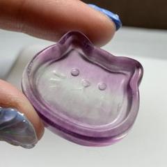 ご確認用ページ☆4.可愛い☆フローライトねこ皿 30.可愛い猫顔☆フローライト猫皿 | Naturaltreasure