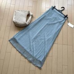 新品☆スカイブルーラメシアーロングスカート♡送料込YAMADAYAのサムネイル