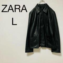 ZARA フェイクレザージャケット ブラック メンズアウター スタイリッシュ