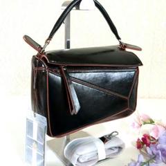 LANSEDUOJIAO 新品✨️ レザー パズルバッグ ショルダーバッグ