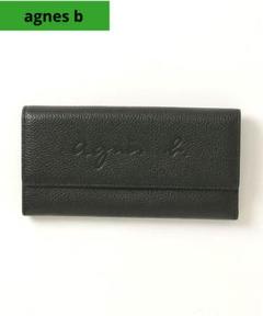 箱付き agnes b. 希少！ロゴエンボス加工 長財布 フラップ