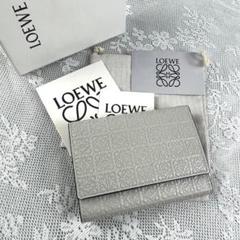 ⭐️未使用級⭐️　LOEWE　ロエベ　アナグラム　三つ折り財布　水色　レザー LOEWE ロエベ 三つ折り財布 ANAGRAM TRIFOLD 6 アナグラム