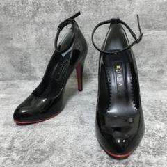 【極美品】ダイアナ☆エナメル リボンストラップ パンプス ハイヒール☆ブラック ✨️極美品✨️ ダイアナ レッドソール エナメル ハイヒール