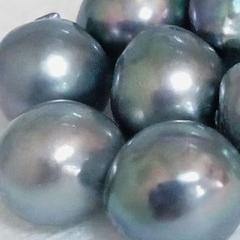 5288●高級最安値美品！10粒片穴粒売無着色ナチュラルコバルトブルーあこや真珠