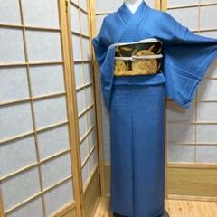 ［4440］色無地 美品 草花地紋 一つ紋 釘抜 正絹 着物 袷