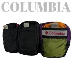 【良品】Columbia ボディバッグ×ウエストポーチ　ブラック黒×緑×紫172