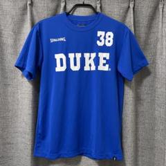 【美品】スポルディング デューク大 Tシャツ ブルー バスケ用 Mサイズ