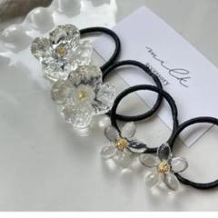 ハンドメイド　ヘアゴム　ヘアアクセサリー　レジン　お花