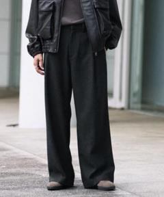 1tuck wide baggy tweed slacks – YZ