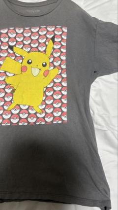 【古着】ポケモン　ピカチュウ　Tシャツ　グレー　XL