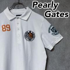 PEARLY GATES 鹿の子 ポロシャツ　ワンポイント刺繍　日本製 M161 PEARLY GATES - PEARLY GATES(パーリーゲイツ) 刺繍ロゴ 鹿の子
