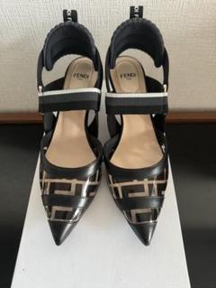 美品】FENDI コリブリシューズ バックバンド ブラック/グレー