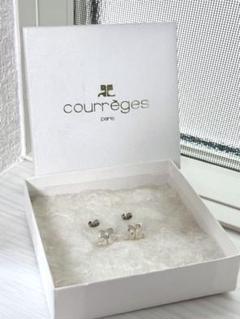 18Kクレージュ（courreges）揺れるゴールドピアス箱付き 58H2504