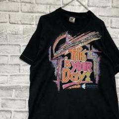 USA製90sヴィンテージTシャツ！シングルステッチ　ブラック半袖古着L20