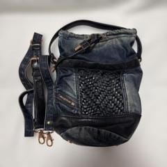 値下げしました！ DIESEL デニム巾着型バッグ DIESEL ディーゼル 2WAY ショルダーバッグ 巾着型 デニム ☆1円