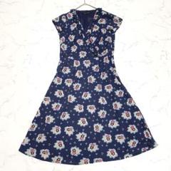 LAURA ASHLEY ローラアシュレイ ロングワンピース 花柄 和柄 紺色