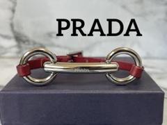【美品】PRADA プラダ　ブレスレット　レッド　メンズ　レディース　保存箱 美品】PRADA プラダブレスレットレッドメンズレディース保存箱