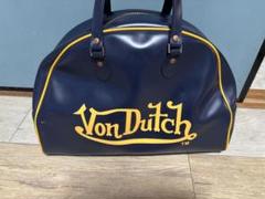 Von Dutch ボンダッチ ボストンバッグ ネイビー×イエロー レトロ