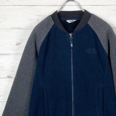 ノースフェイス フリースジャケット ロゴ刺繡 裏ボア ネイビー グレー 90S