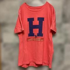 ハリウッドランチマーケット　ビッグロゴH ラクダプリント　Tシャツ S