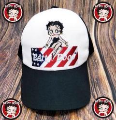 2020夏物 BETTY BOOP アメリンフラッグBOX刺繍キャップ