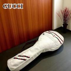 シェリーライン テニスラケットケース GG柄 レザー アイボリー　グッチ