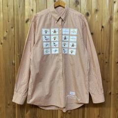カネコイサオ 総ピコフリル使い 綿ローン長袖ブラウス リボン ベージュ カネコイサオ 総ピコフリル使い 綿ローン長袖ブラウス リボン