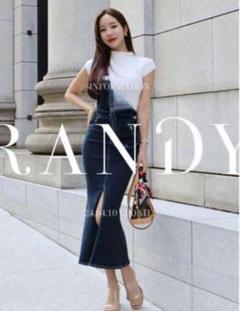 randy サロペットスカート Randy サスペンダーデニムロングスカートの通販 by Hii's shop