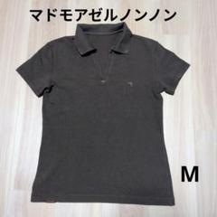 新品・未使用　マドモアゼルノンノン　ポロシャツ セール】 【定番】鹿の子生地染 半袖ポロシャツ【NON NON刺繍