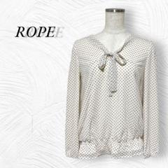【ロペ ROPE】ドットカットソー ボウタイ 長袖 E4411