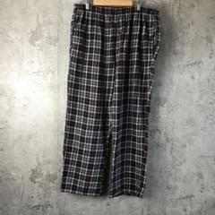 A4783古着　パジャマパンツ　チェック　黒　白　赤　90s Y2K