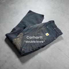 Carhartt ダブルニー USA製 ブラック ダックパンツ W36L32古着