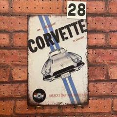 corvette コルベット 《28》レトロ ブリキ 看板 ☻