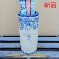 美品　陶器　傘立て　花柄　落ち着いた色合いと模様が素敵な　玄関先が華やかに 楽天市場】陶器傘立て 白・青 花柄 U-10FB2 傘立て 傘立 傘たて