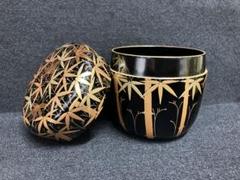茶道具 竹林蒔絵漆塗中棗 2025春夏新色】 茶道具 竹林蒔絵漆塗中棗 工芸品 - 工芸品